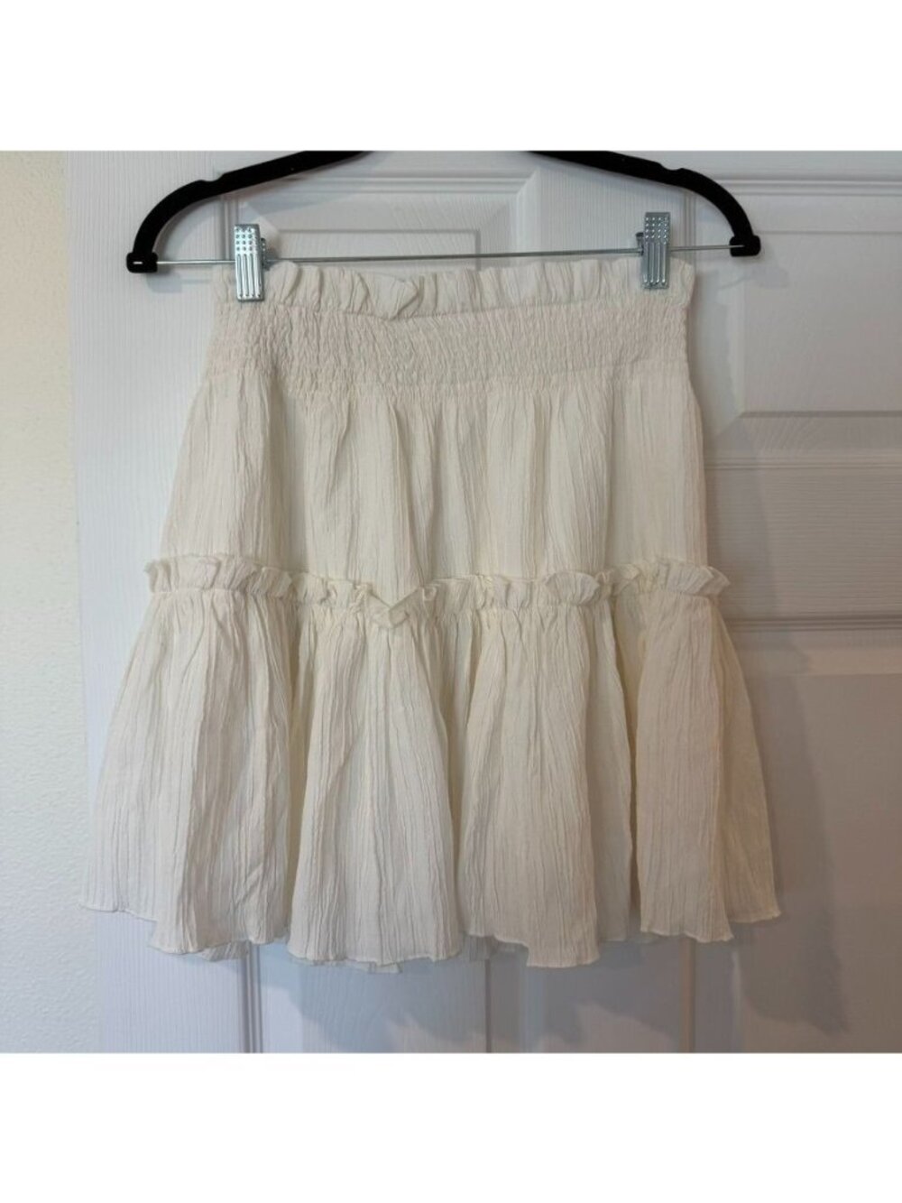 Romantic Smocked Ruffle Flowy Mini Skirt Cottagecore Fairycore Size Small